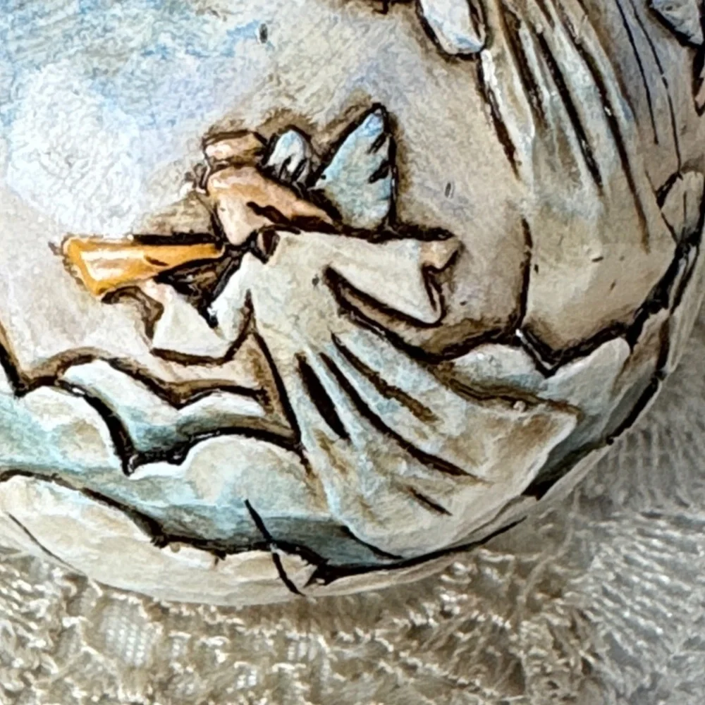 Vintage decoupage Angels Christmas tree ball ornament